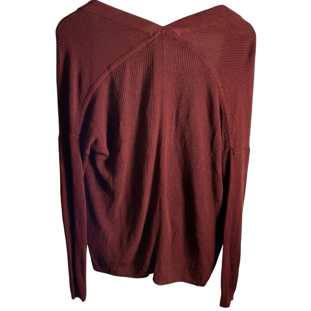 Simply Vera Vera Wang Rust Cardigan Open Front with Tie - Picture 2 of 4